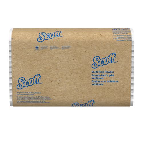 Scott Essential Multifold Paper Towels (03650) with Fast-Drying Absorbency Pockets, White, 250 Multifold Towels/Pack, 12 Packs/Convenience Case