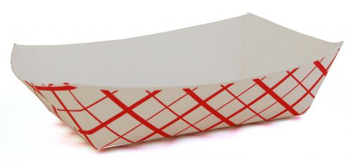 BX0421 #250 Southland Paperboard Food Tray, 2-1/2 lb Capacity, Red Check (Case of 500)