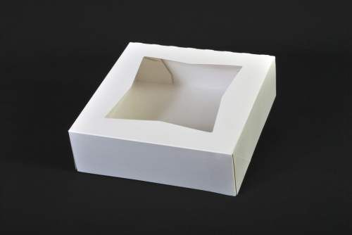 Southern 8x8x2-1/2 White Window Bakery Box Lock Corner 1 piece Box Pack 200 CS