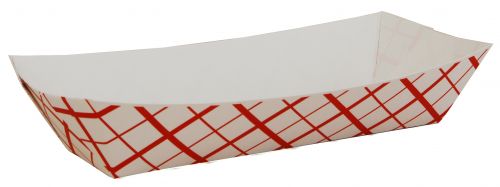 BX07091 Paperboard Red Check Hot Dog Tray, 7" Length x 2-3/4" Width x 1-1/2" Height (Case of 1000)