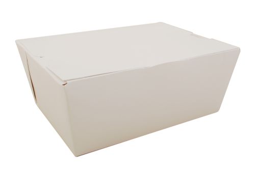 BX0744 #4 ChampPak Classic Take-Out Container, White Paperboard with Poly Coated Inside, 7-3/4" L x 5-1/2" W, 3-1/2" H (Case of 160)