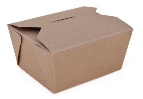 BX0761 #1 ChampPak Retro Take-Out Container, Kraft Paperboard with Poly Coated Inside, 4-3/8" L x 3-1/2" W x 2-1/2" H (Pack of 450)