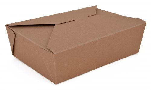 BX0763 #3 ChampPak Retro Take-Out Container, Kraft Paperboard with Poly Coated Inside, 7-3/4" L x 5-1/2" W x 2-1/2" H (Pack of 200)