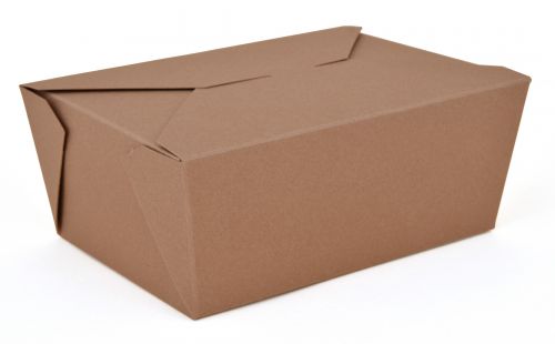 BX0764 #4 ChampPak Retro Take-Out Container, Kraft Paperboard with Poly Coated Inside, 7-3/4" L x 5-1/2" W x 3-1/2" H (Pack of 160)