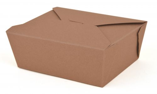 BX0768 #8 ChampPak Classic Take-Out Container, Black Paperboard with Poly Coated Inside, 6" L x 4-3/4" W x 2-1/2" H (Case of 300)