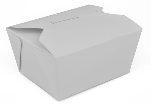 BX0771 #1 ChampPak Retro Take-Out Container, White Paperboard with Poly Coated Inside, 4-3/8" L x 3-1/2" W x 2-1/2" H (Pack of 450)