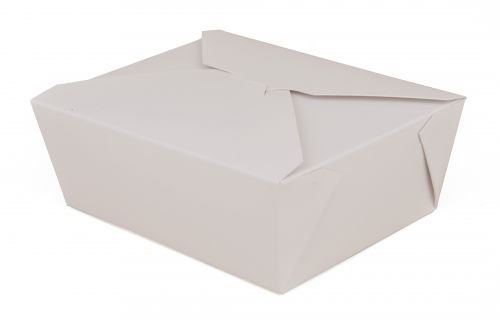 BX0778 #8 ChampPak Retro Take-Out Container, White Paperboard with Poly Coated Inside, 6" L x 4-3/4" W x 2-1/2" H (Pack of 300)