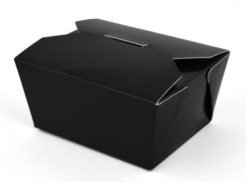 BX0781 #1 ChampPak Retro Take-Out Container, Black Paperboard with Poly Coated Inside, 4-3/8" L x 3-1/2" W x 2-1/2" H (Pack of 450)