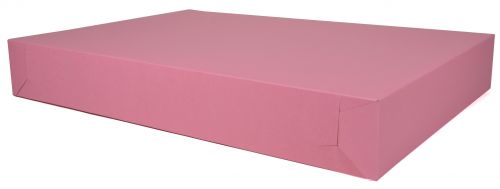 BX0898 Pink Paperboard Non-Window Lock-Corner Bakery Tray, 26 Length x 18-1/2 Width x 4 Height (Case of 50 Pieces)