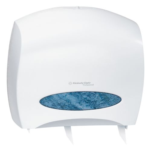 Kimberly Clark Professional JRT Jr. Escort Jumbo Roll. Commercial Toilet Paper Dispenser (09508), with Stub Roll, 16" x 13.88" x 5.75", White