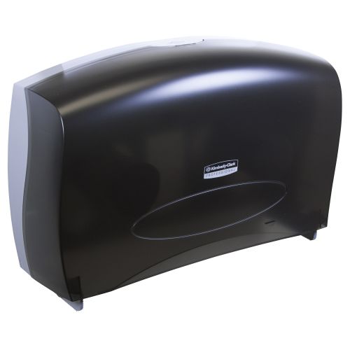 Kimberly Clark Professional Combo Unit Toilet Paper Dispenser (09551), Cored Standard Roll Compatible, Smoke (Black), 1/Case