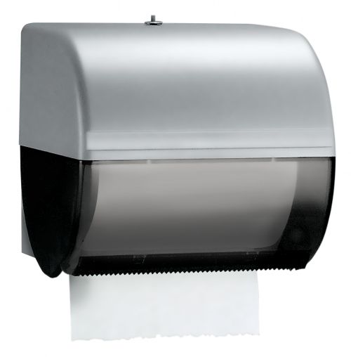 Kimberly Clark Omni Roll Paper Towel Dispenser (09746), Compact, Manual, 10.5" x 10" x 10", Smoke (Black), 1/Order