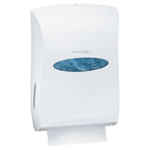 Kimberly Clark Professional Universal Folded Paper Towel Dispenser (09906), for Kleenex&Scott Brand Multifold&C-fold, 13.3x5.9x18.9", White
