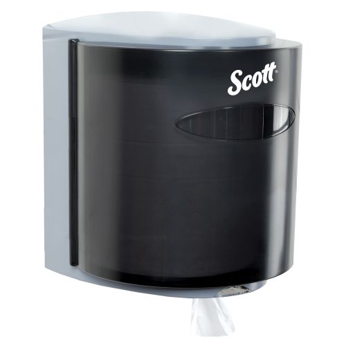Scott (formerly Kimberly-Clark Professional) Roll Control Center Pull Paper Towel Dispenser, 10.3" x 11.9" x 9.3", Smoke (Black), 1/Order