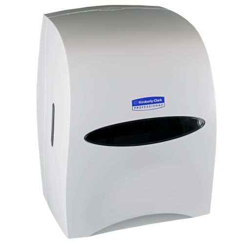 Sanitouch High Capacity Hard Roll Paper Hand Towel Dispenser (09995), Touch-Free Manual, White