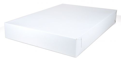 BX1050 Premium Clay Coated Kraft Paperboard White Non-Window Sheet Cake and Utility Tray, 28" Length x 20" Width x 4" Height (Case of 50 Pieces)