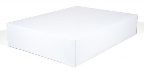 BX1075 Premium Clay Coated Kraft Paperboard White Non-Window Sheet Cake and Utility Box, 22" Length x 16-3/4" Width x 4-1/2" Height (Case of 50)