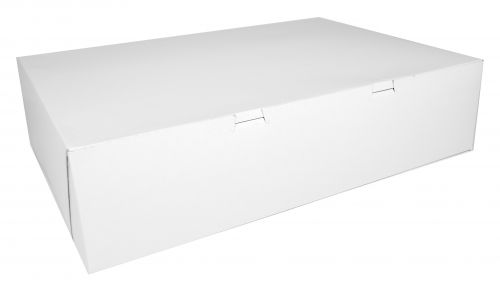 BX1085 Premium Clay Coated Kraft Paperboard White Non-Window Sheet Cake and Utility Box, 22" Length x 16-3/4" Width x 4-1/2" Height (Case of 50)