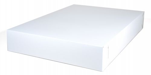 BX1095 Premium Clay Coated Kraft Paperboard White Non-Window Sheet Cake and Utility Tray, 26" Length x 18-1/2" Width x 4" Height (Case of 50 Pieces)