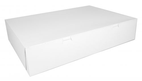 BX1097 Premium Clay Coated Kraft Paperboard White Non-Window Sheet Cake and Utility Box, 20" Length x 14-1/2" Width x 4" Height (Case of 50 Pieces)