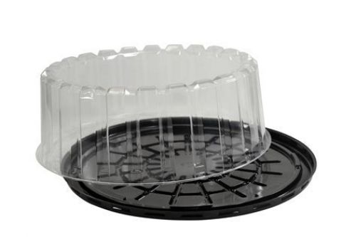 EZ Open 7 Black Base Clear Dome Cake Cont 7-1/2x8-3/16x4-7/16 Pack 100
