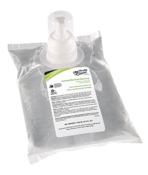 Health Guard Foaming Ultra Green Hand Soap, Clear with No Fragrance, 6/1000 mL