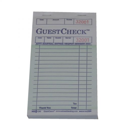 1 Pt 16 Line Paper Guestcheck
