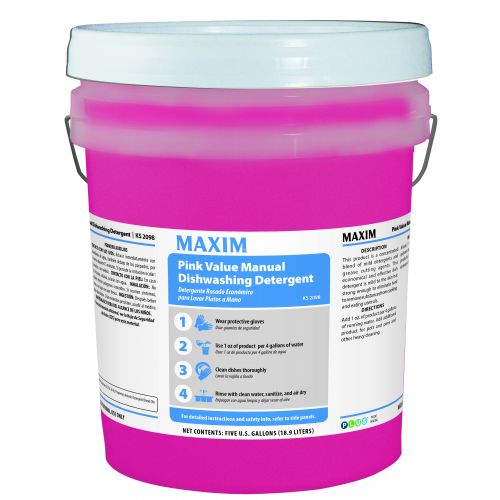 Midlab KS2098 Pink Value Manual Dish Washing Detergent Pack 5 Gal Pail
