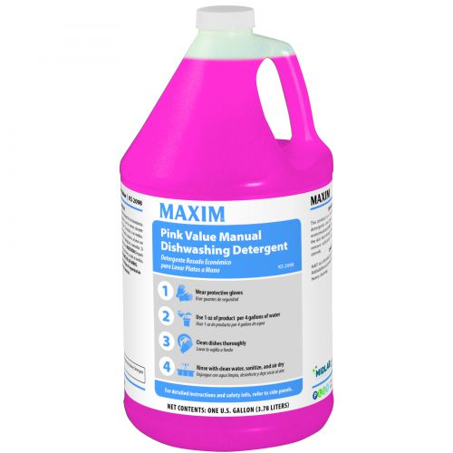 Midlab KS2098 Pink Value Manual Dish Washing Detergent Pack 4 / 1 Gal
