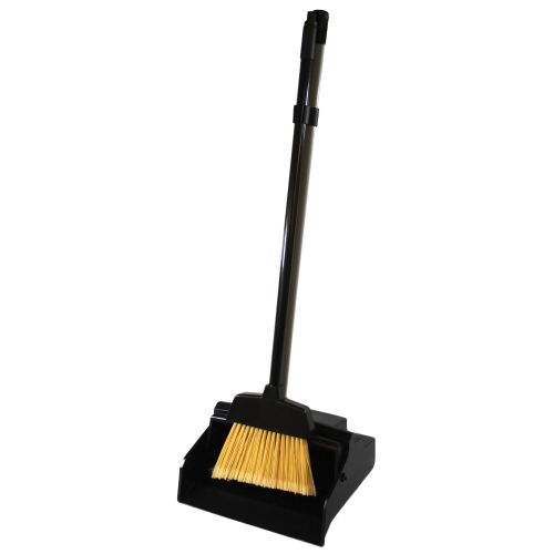 Lobby Dust Pan w/ Broom Clip Black