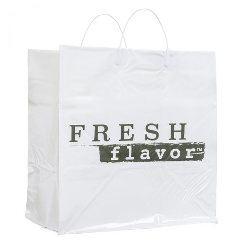 Rigid Handled Plastic Shopping Bag, Fresh Flavor, pack=100
