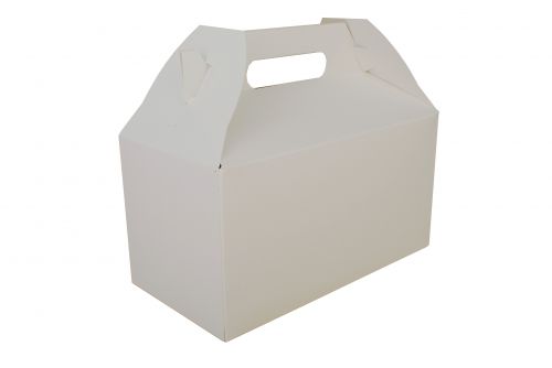 BX2707 Paperboard White Medium Barn Style Carry Out Box, 9-1/2" Length x 5" Width x 5" Height (Case of 125)
