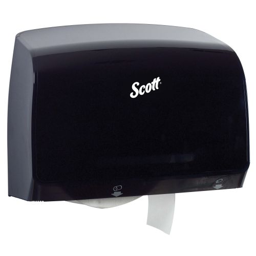 Scott Pro MOD Jumbo Roll (JRT) Coreless Toilet Paper Dispenser (34831), 14.13" x 13.39" x 5.87", Smoke/Black