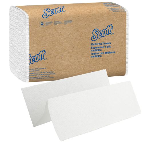 Scott Essential Multifold Paper Towels w/ Absorbency Pockets, 8x9.4", White, 16 Packs/Case, 250 Multifold Towels/Pack, 4,000 Scott Towels/Case 