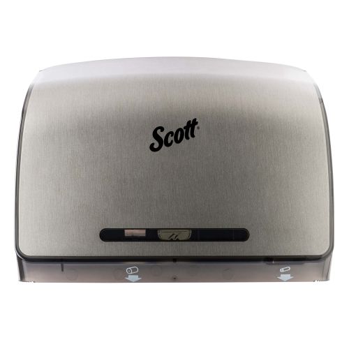 Scott Pro MOD Jumbo Roll (JRT) Coreless Toilet Paper Dispenser (39709), 14.13" x 13.39" x 5.87", Faux Stainless