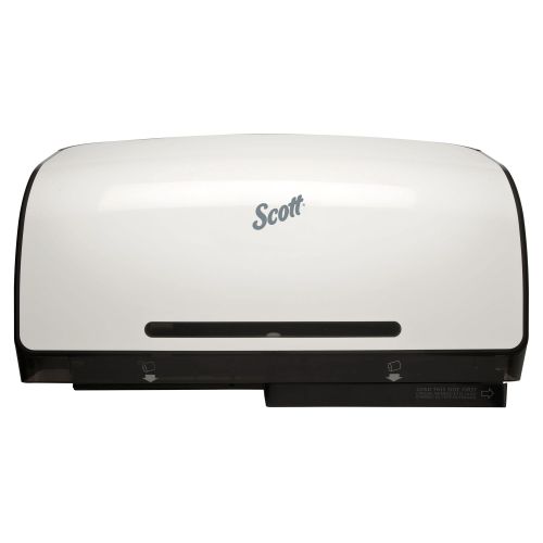 Scott Pro MOD JRT Twin Bathroom Tissue Dispenser (39730), 20.25" x 6.25" x 11.6", For Scott Pro & Cottonelle Toilet Paper, White, 1/Case