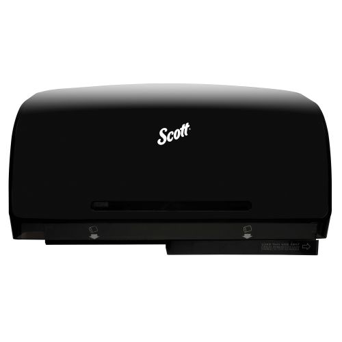 Scott Pro MOD JRT Twin Bathroom Tissue Dispenser (39731), 20.25" x 6.25" x 11.6", For Scott & Cottonelle Toilet Paper, Black, 1/Case