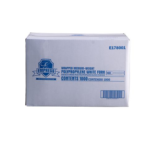 Empress Medium Weight Fork Polypro White Wrapped Dense Pack Pack 1000 / cs