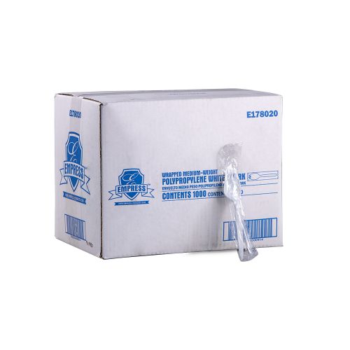 Empress Medium Weight Spork Polypro White Wrapped Dense Pack Pack 1000 / cs