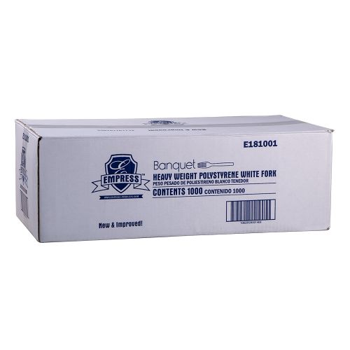 Empress Heavy Weight Fork Polystyrene White Dense Pack Pack 1000 / cs