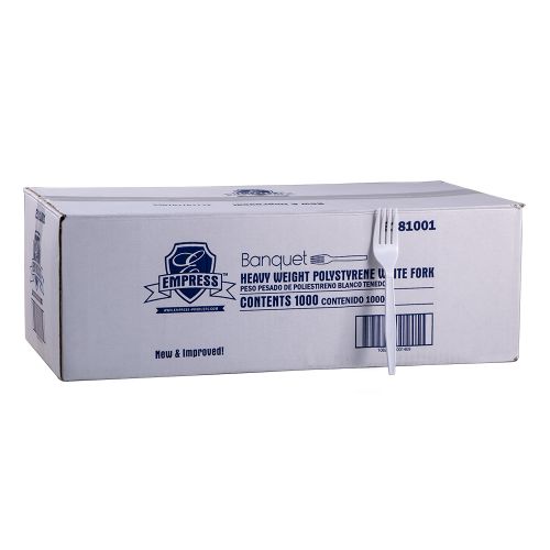Empress Heavy Weight Fork Polystyrene White Dense Pack Pack 1000 / cs