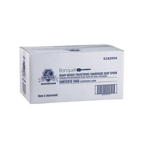 Empress Heavy Weight Soupspoon Polystyrene Champagne Dense Pack Pack 1000 / cs
