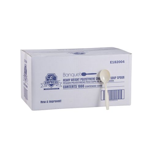 Empress Heavy Weight Soupspoon Polystyrene Champagne Dense Pack Pack 1000 / cs
