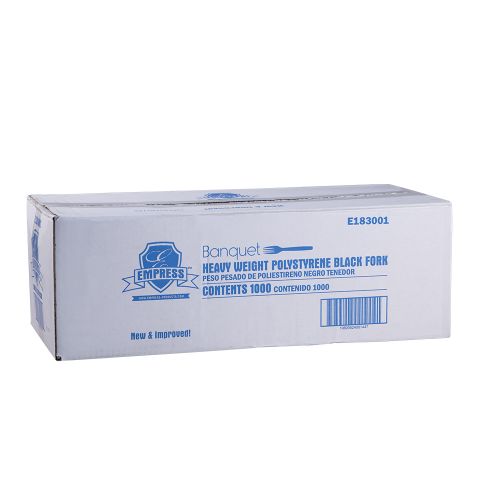 Empress Heavy Weight Fork Polystyrene Black Dense Pack Pack 1000 / cs