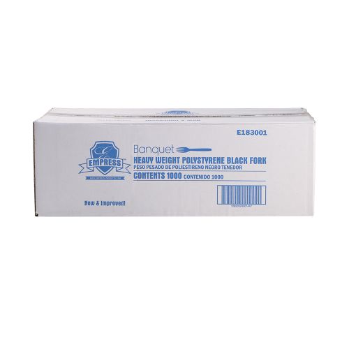 Empress Heavy Weight Fork Polystyrene Black Dense Pack Pack 1000 / cs