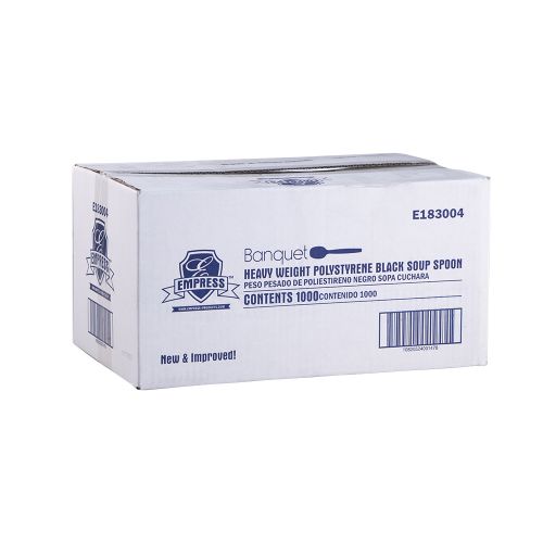 Empress Heavy Weight Soupspoon Polystyrene Black Dense Pack Pack 1000 / cs