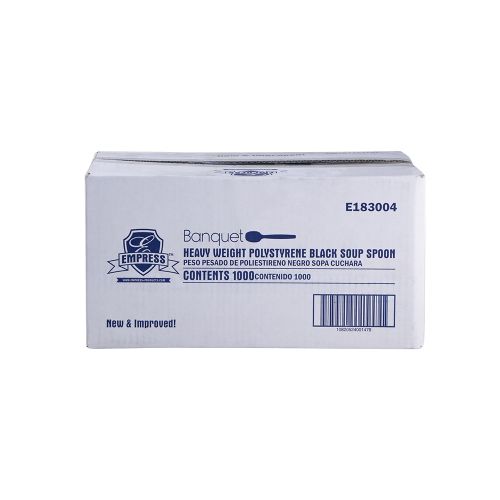 Empress Heavy Weight Soupspoon Polystyrene Black Dense Pack Pack 1000 / cs