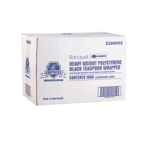 Empress Heavy Weight Teaspoon PS Black Wrapped Pack 1000 / cs