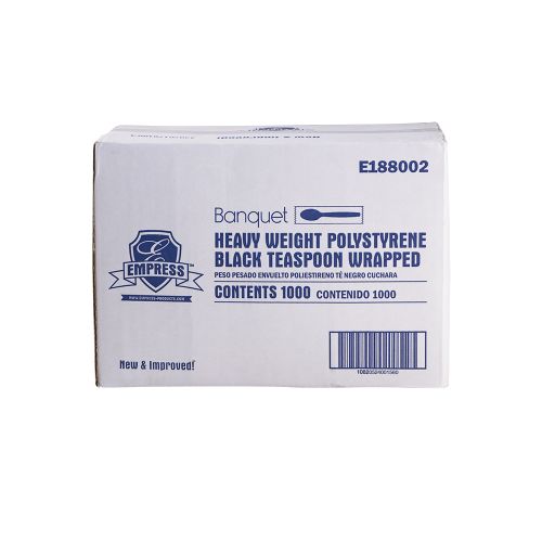 Empress Heavy Weight Teaspoon PS Black Wrapped Pack 1000 / cs