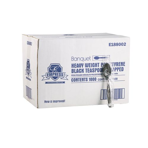 Empress Heavy Weight Teaspoon PS Black Wrapped Pack 1000 / cs